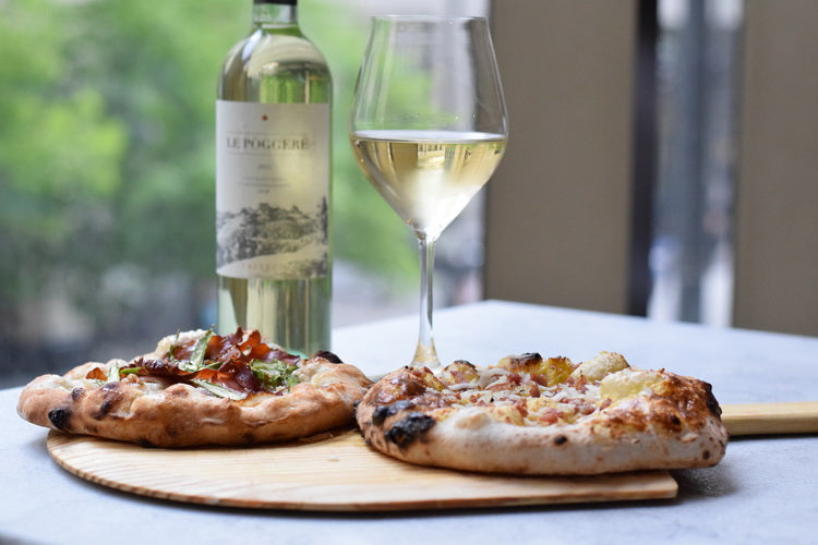 pizza and wine at Eataly