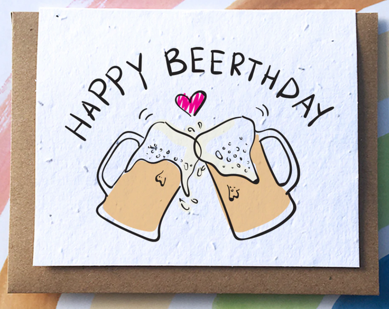 Happy Beerthday - Seedpaper Card (wildflowers) + Envelope