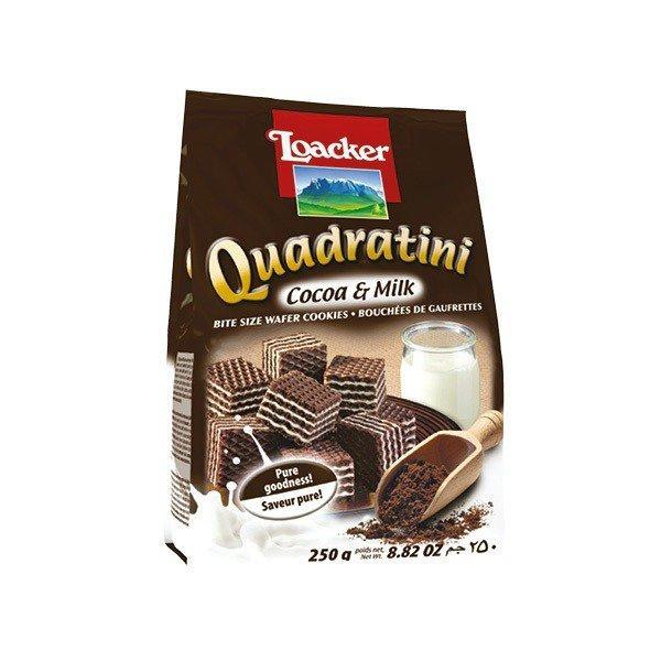 Loacker Quadratini Cocoa-Milk Wafers - 250 g