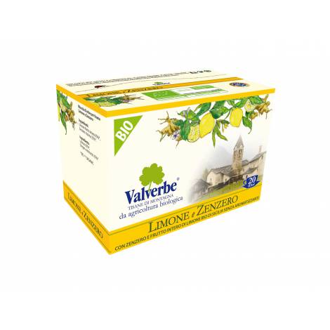 Valverbe Organic Lemon Ginger Tea Bags - 20 bags - 30 g