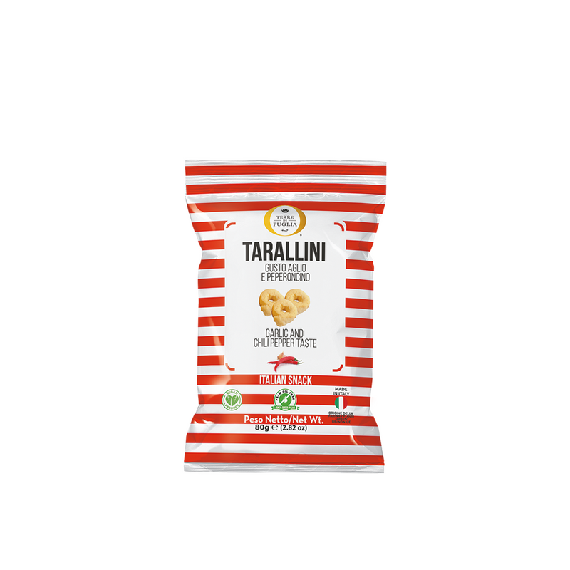 Terre Di Puglia Tarallini - Garlic Oil And Red Pepper Flavour 230gr